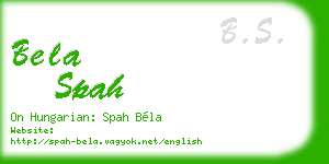 bela spah business card